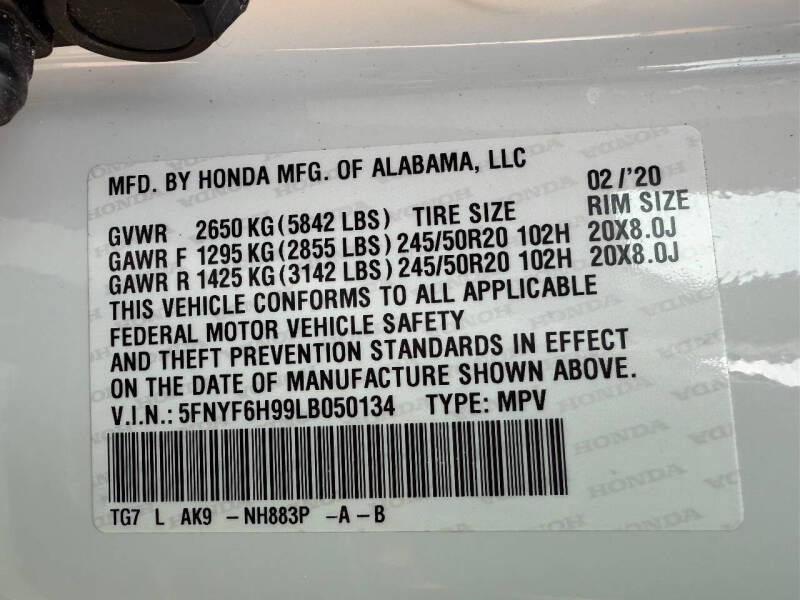 2020 Honda Pilot Touring