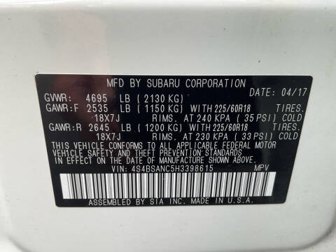 2017 Subaru Outback 2.5i Limited