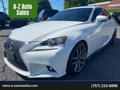 2014 Lexus IS 350 for sale at A-Z Auto Sales in Newport News VA