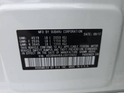 2018 Subaru Legacy 2.5i Premium