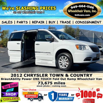 2012 Chrysler Town and Country for sale at Wheelchair Vans Inc in Laguna Hills CA