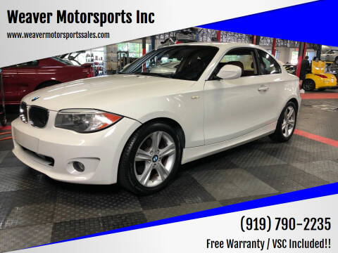 2012 BMW 1 Series for sale at Weaver Motorsports Inc in Cary NC