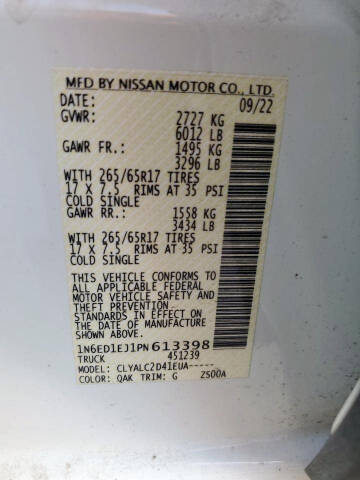 2023 Nissan Frontier SV