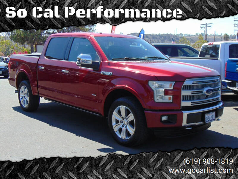 2015 Ford F-150 for sale at So Cal Performance in San Diego CA