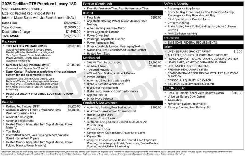 2025 Cadillac CT5 Premium Luxury