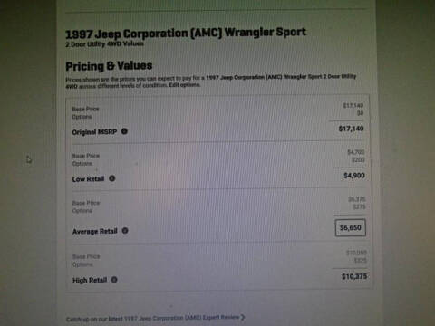 1997 Jeep Wrangler Sport