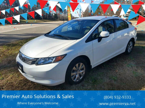 2012 Honda Civic for sale at Premier Auto Solutions & Sales in Quinton VA