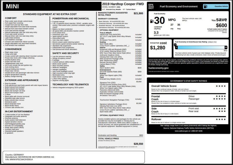 2019 MINI Hardtop 2 Door Cooper