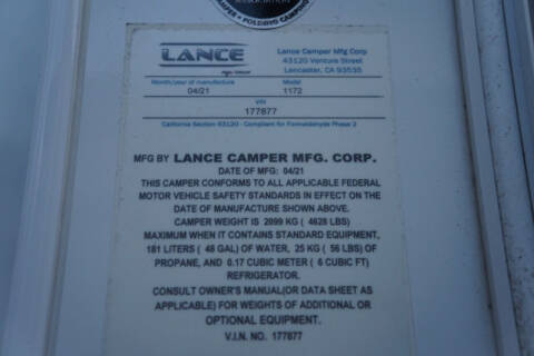2021 Lance 1172