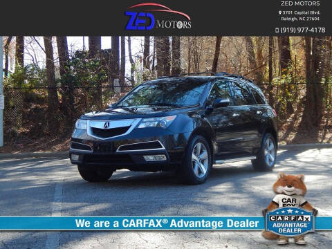 2012 Acura MDX for sale at Zed Motors in Raleigh NC