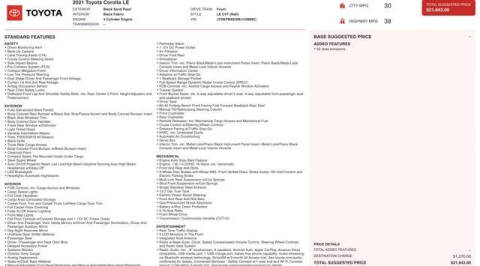 2021 Toyota Corolla LE