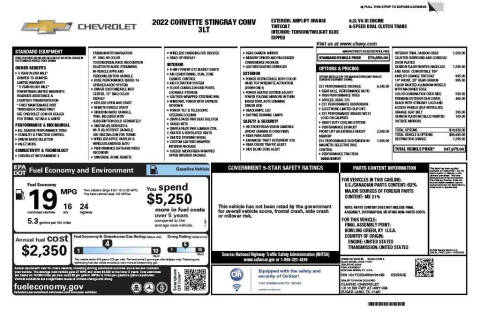 2022 Chevrolet Corvette Stingray