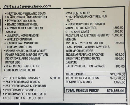 2020 Chevrolet Corvette Stingray