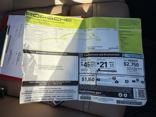 2022 Porsche Cayenne E-Hybrid Platinum Edition