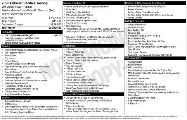 2020 Chrysler Pacifica Touring