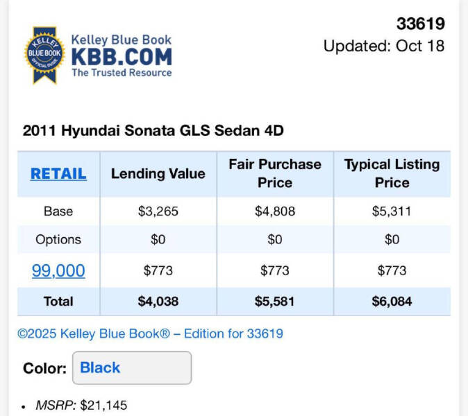 2011 Hyundai Sonata GLS