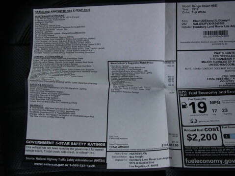 2017 Land Rover Range Rover HSE