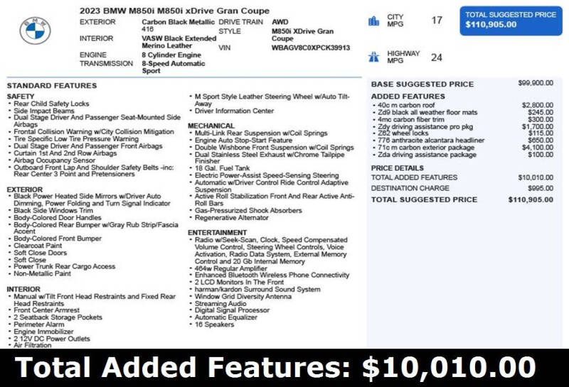 2023 BMW 8 Series M850i xDrive Gran Coupe