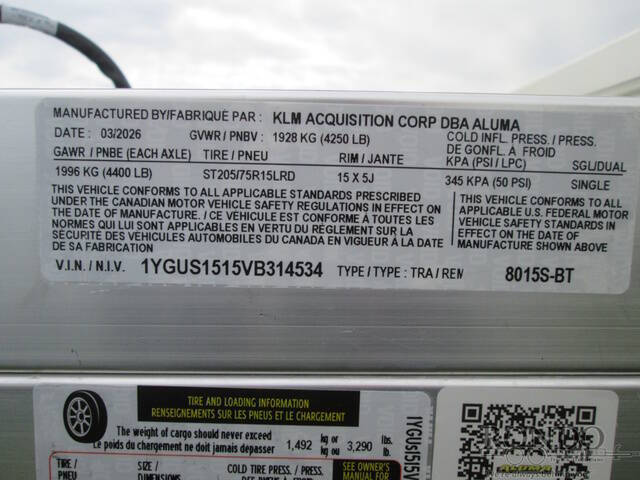 2027 Aluma Aluminum Single Axle Utility 8