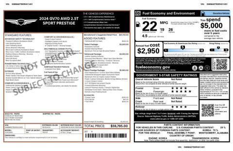 2024 Genesis GV70 2.5T Standard