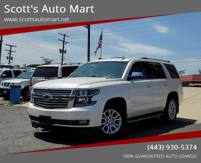 2015 Chevrolet Tahoe for sale at Scott's Auto Mart in Dundalk MD