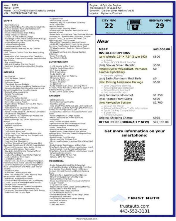 2019 BMW X3 xDrive30i