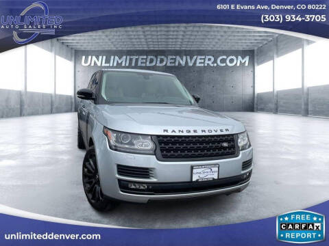 2015 Land Rover Range Rover for sale at Unlimited Auto Sales in Denver CO