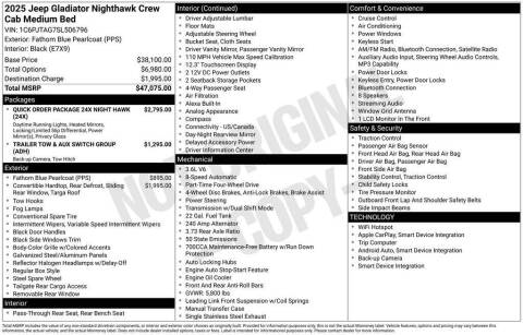 2025 Jeep Gladiator NightHawk