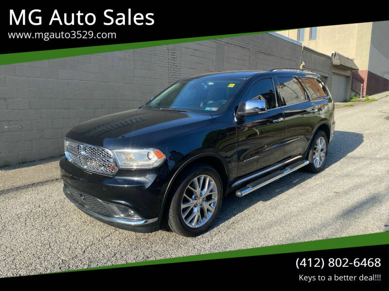 2014 Dodge Durango for sale at MG Auto Sales in Pittsburgh PA