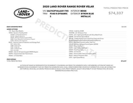 2020 Land Rover Range Rover Velar P340 R-Dynamic S