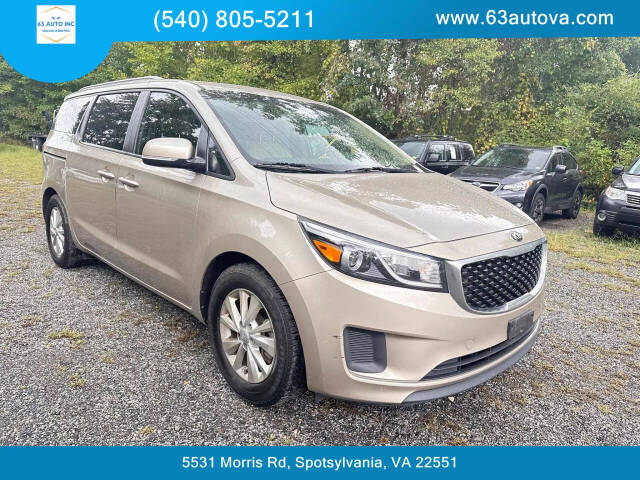 2016 Kia Sedona for sale at 63 Auto Inc in Spotsylvania, VA