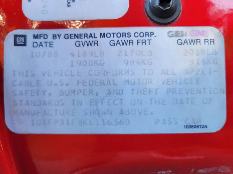 1989 Chevrolet Camaro IROC Z