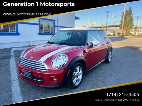 2011 MINI Cooper for sale at Generation 1 Motorsports in Whittier CA