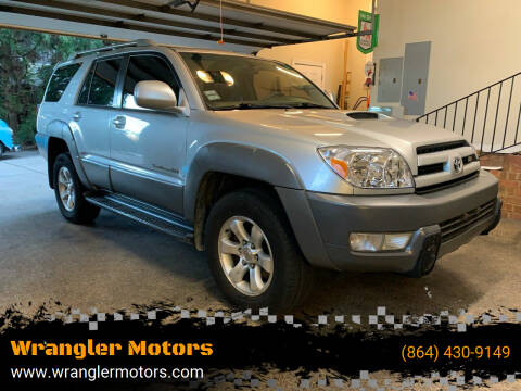 2003 Toyota 4Runner for sale at Wrangler Motors in Spartanburg SC