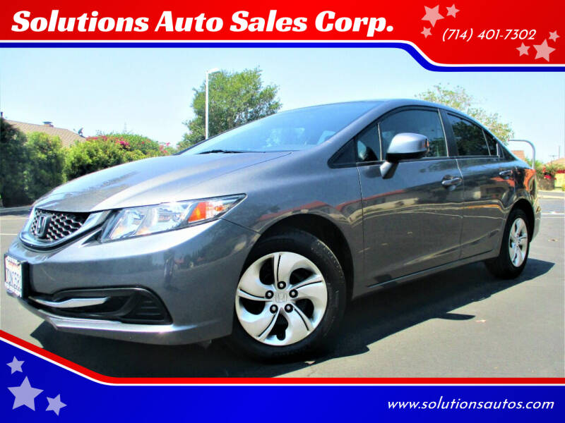 2013 Honda Civic for sale at Solutions Auto Sales Corp. in Orange CA