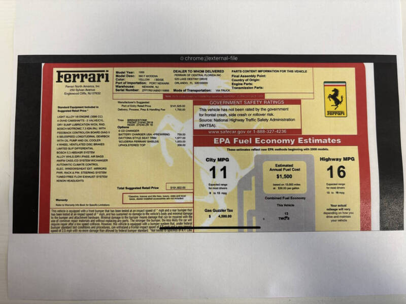 1999 Ferrari 360 Modena
