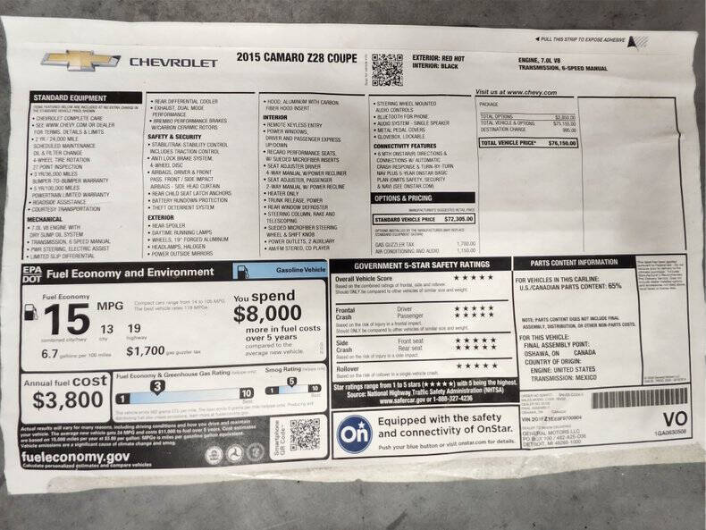 2015 Chevrolet Camaro Z28