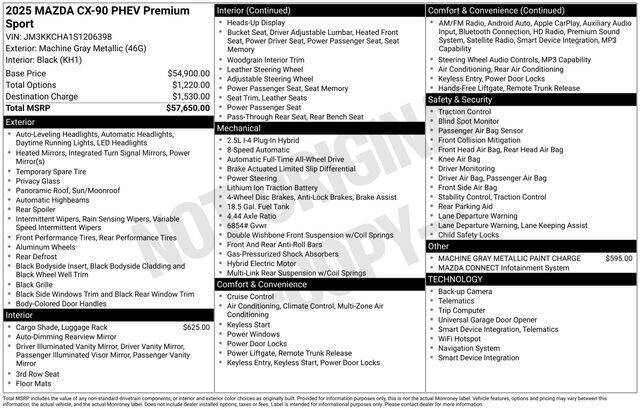 2025 Mazda CX-90 Plug-in Hybrid Premium Sport