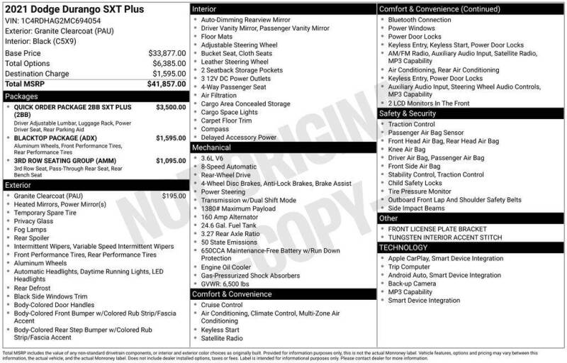 2021 Dodge Durango SXT Plus