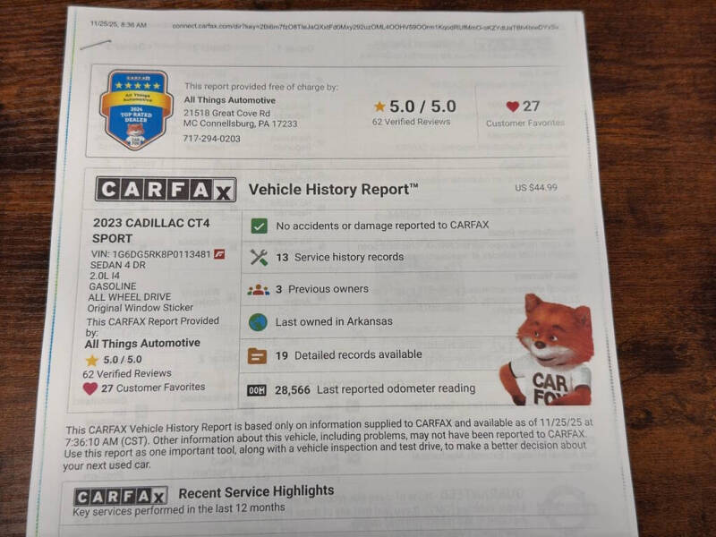 2023 Cadillac CT4 Sport