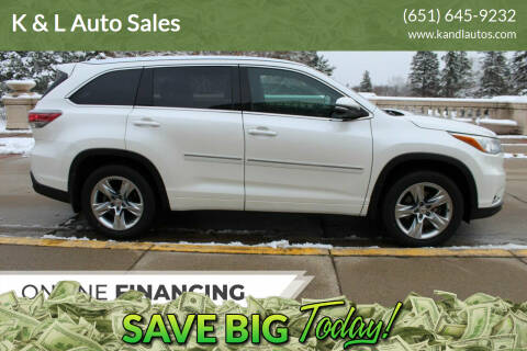 2014 Toyota Highlander for sale at K & L Auto Sales in Saint Paul MN