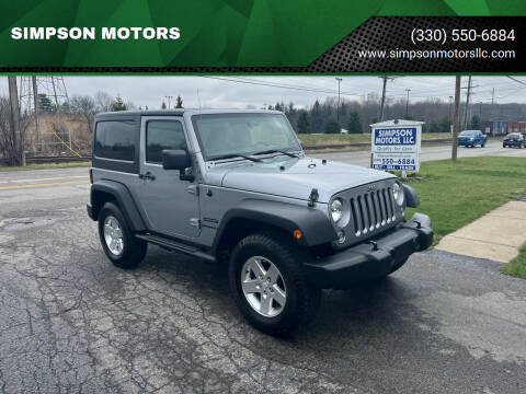 2014 Jeep Wrangler for sale at SIMPSON MOTORS in Youngstown OH
