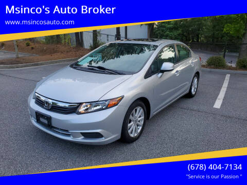 2012 Honda Civic for sale at Msinco's Auto Broker in Snellville GA