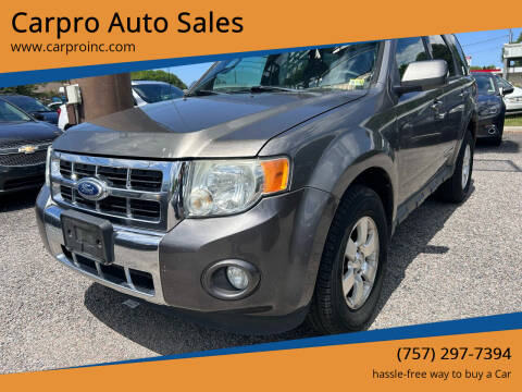 2011 Ford Escape for sale at Carpro Auto Sales in Chesapeake VA