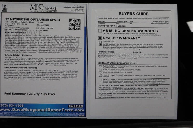 2022 Mitsubishi Outlander Sport ES