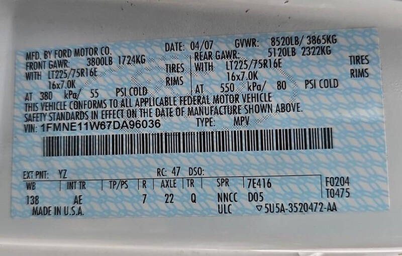 2007 Ford E-Series E-150 XL