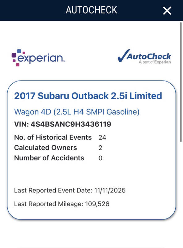 2017 Subaru Outback 2.5i Limited