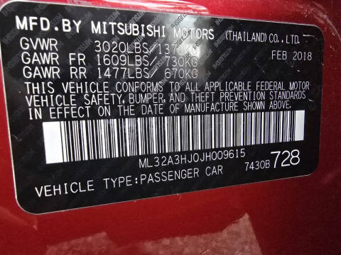 2018 Mitsubishi Mirage ES