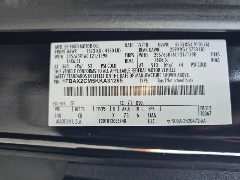 2019 Ford Transit 350 XLT