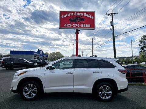 2015 Toyota Highlander for sale at Ford's Auto Sales in Kingsport TN